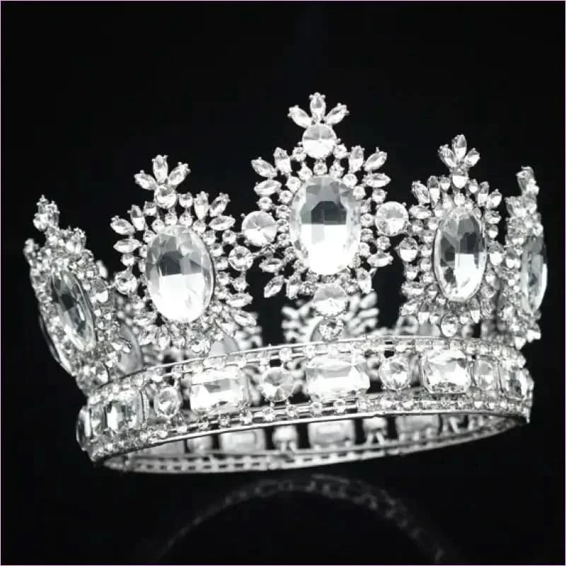 Elegant Crystal Bridal Crown Headpiece with Red Gemstones - Pleasures and Sins