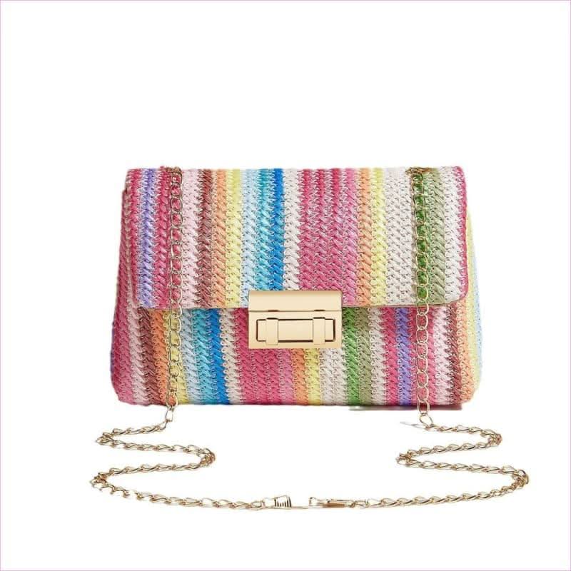 Elegant Small Square Bag with Straw Lock Design for Women - Pleasures and Sins