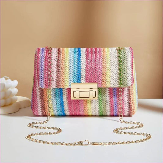Elegant Small Square Bag with Straw Lock Design for Women - Pleasures and Sins
