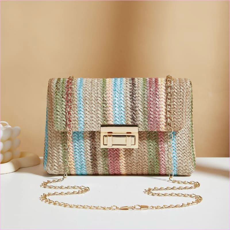 Elegant Small Square Bag with Straw Lock Design for Women - Pleasures and Sins