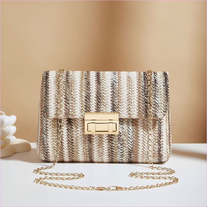 Elegant Small Square Bag with Straw Lock Design for Women - Pleasures and Sins