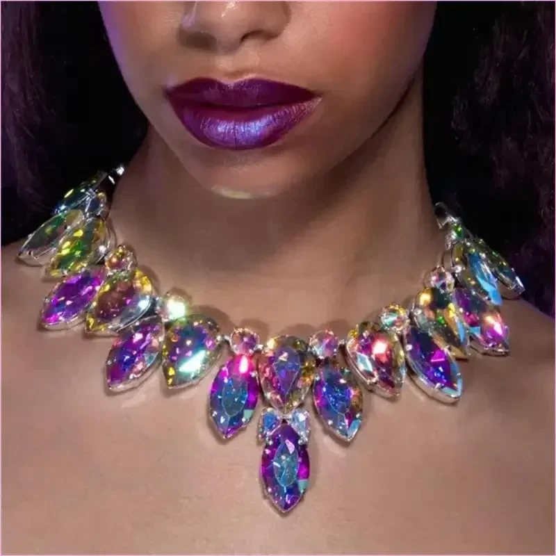 Exaggerated Crystal Large Floral-inspired Luxury Rhinestone Necklace - Pleasures and Sins