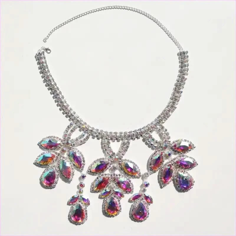 Exaggerated Crystal Large Floral-inspired Luxury Rhinestone Necklace - Pleasures and Sins
