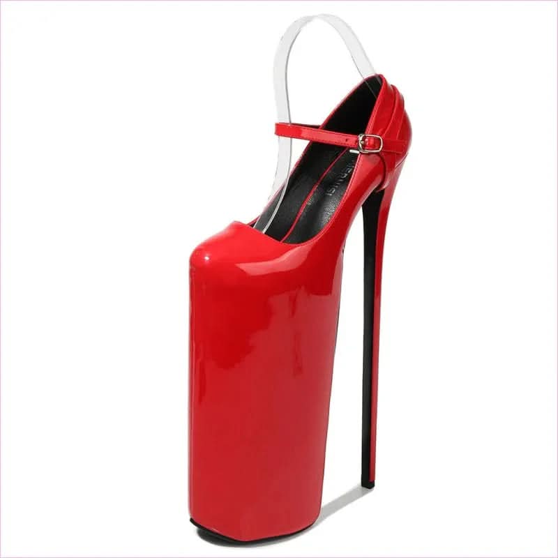 Extreme 30cm Heel Silver Platform Stiletto Dancer Shoes Plus Sizes - Pleasures and Sins