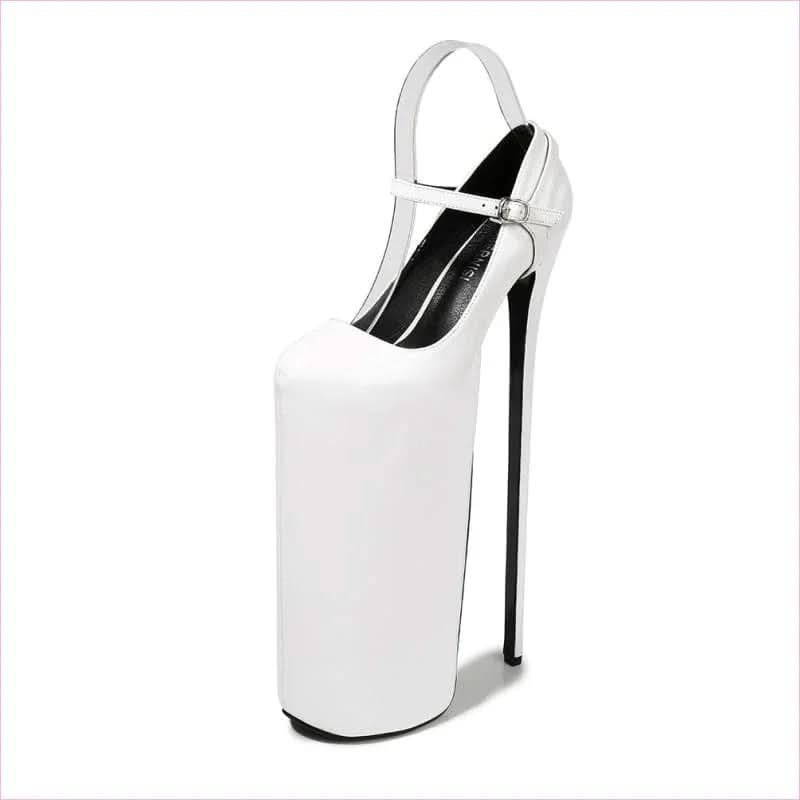 Extreme 30cm Heel Silver Platform Stiletto Dancer Shoes Plus Sizes - Pleasures and Sins