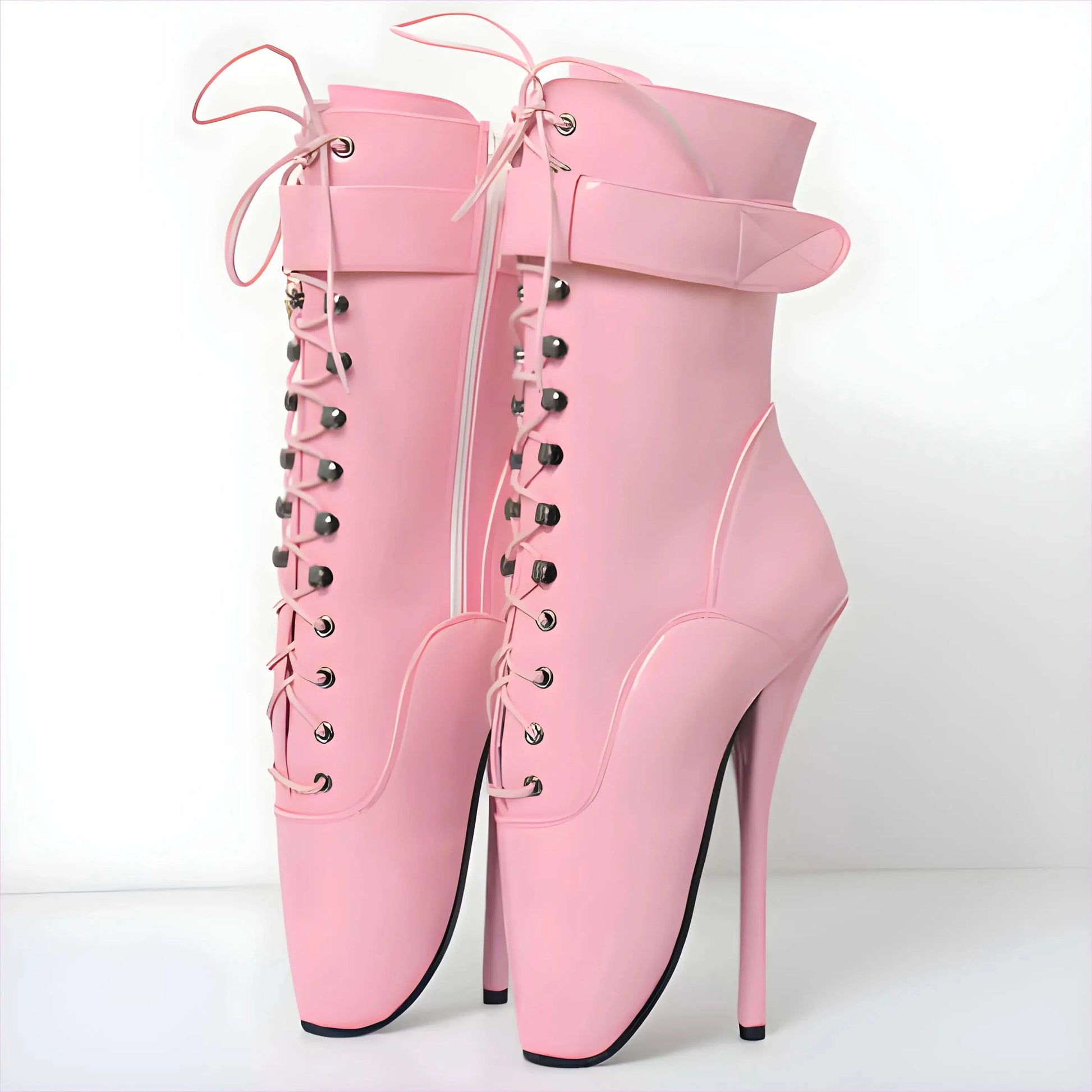 Extreme High-heeled Lace-up Frontless Ballet Ankle Boots - Pleasures and Sins