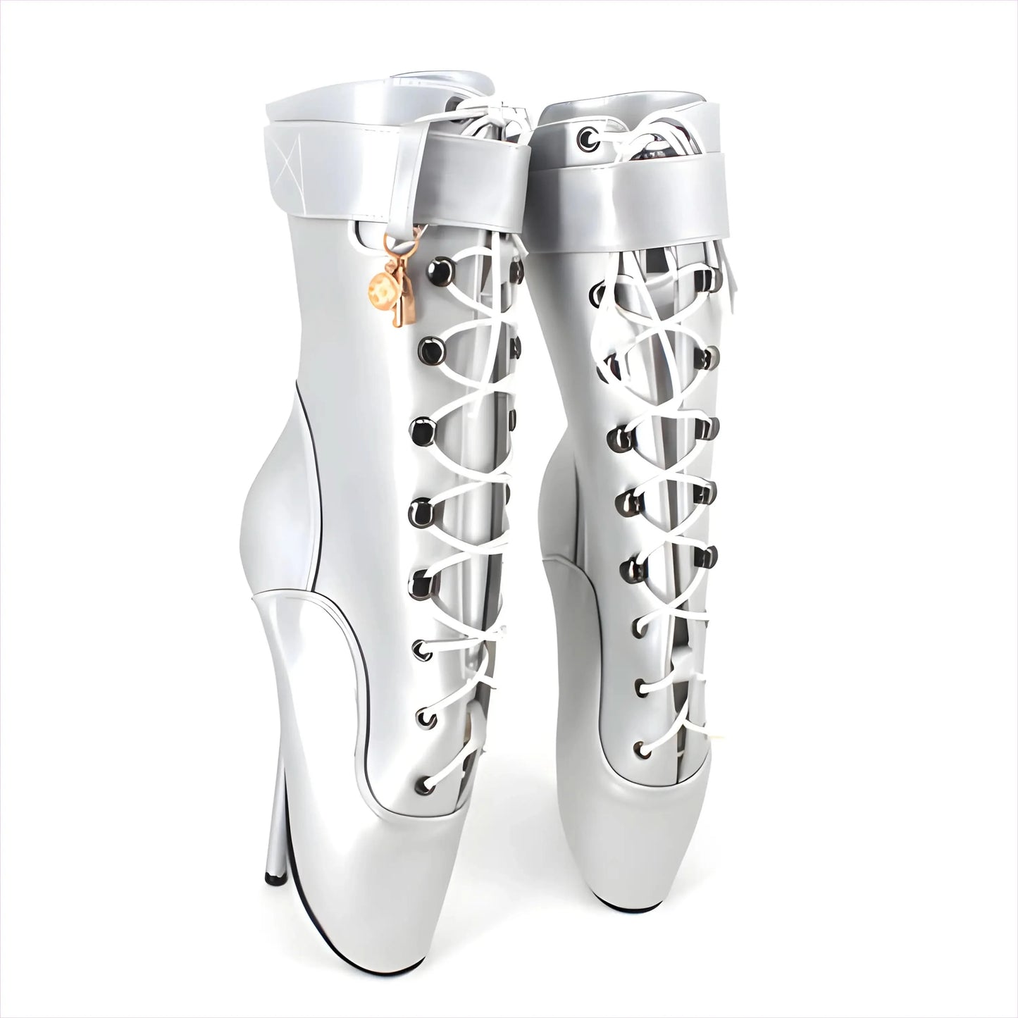 Extreme High-heeled Lace-up Frontless Ballet Ankle Boots - Pleasures and Sins