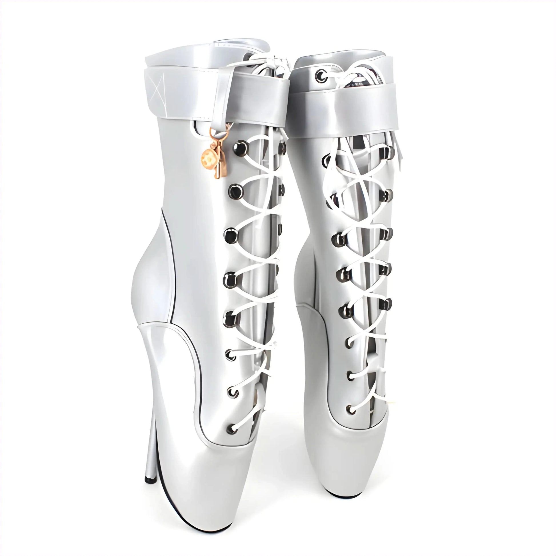 Extreme High-heeled Lace-up Frontless Ballet Ankle Boots - Pleasures and Sins