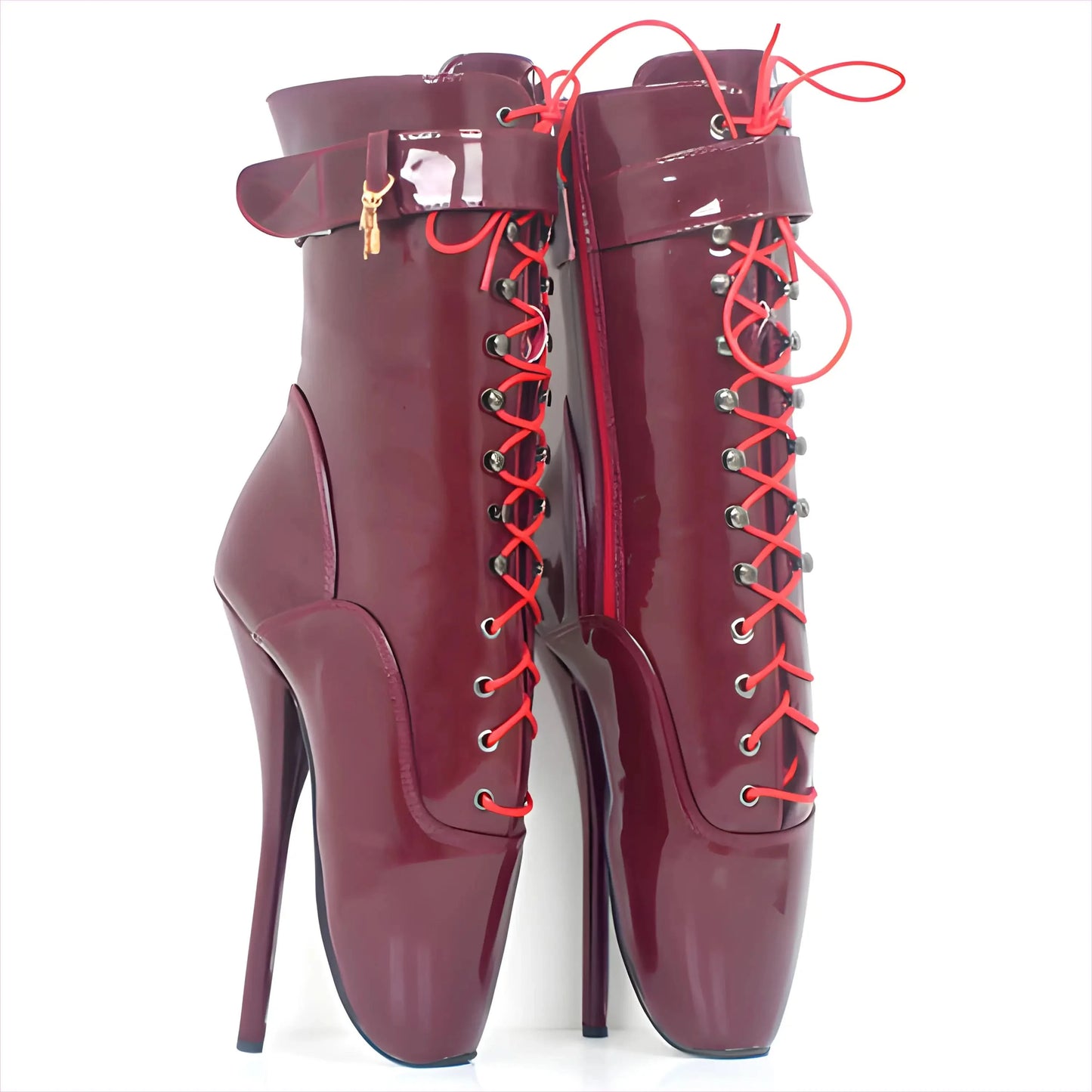 Extreme High-heeled Lace-up Frontless Ballet Ankle Boots - Pleasures and Sins