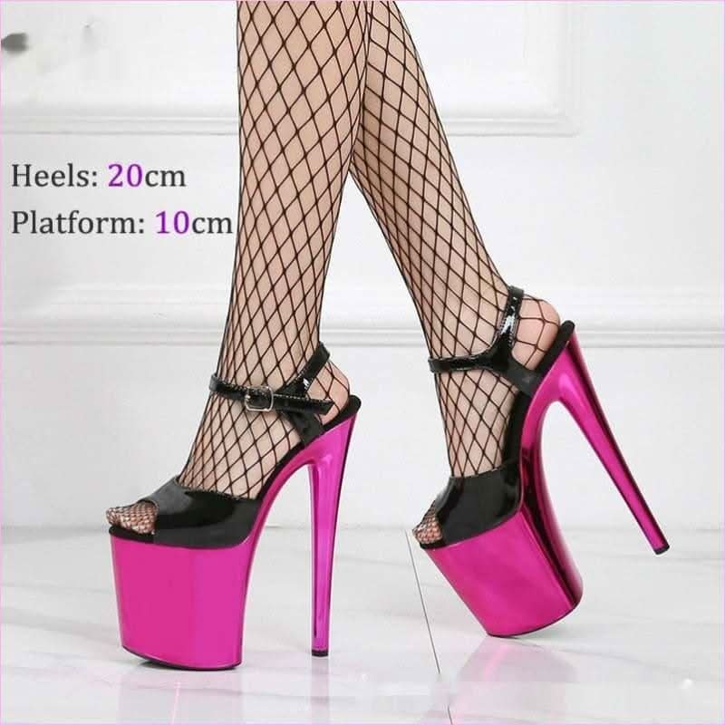 Fabulous Open Toe Heel with Towering 20cm Height for Evening Soirée - Pleasures and Sins
