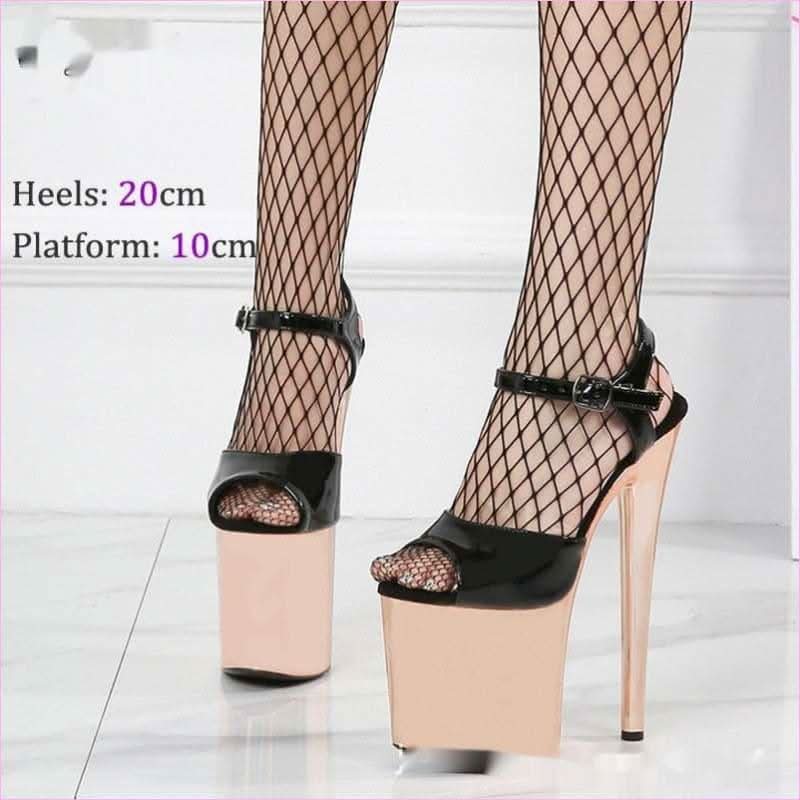 Fabulous Open Toe Heel with Towering 20cm Height for Evening Soirée - Pleasures and Sins