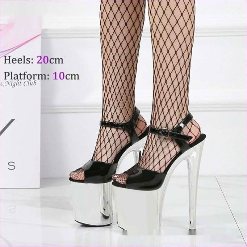Fabulous Open Toe Heel with Towering 20cm Height for Evening Soirée - Pleasures and Sins