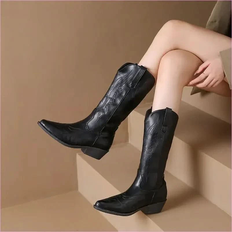 Fashion Embroidered Ladies Western Cowgirl Boots - Pleasures and Sins