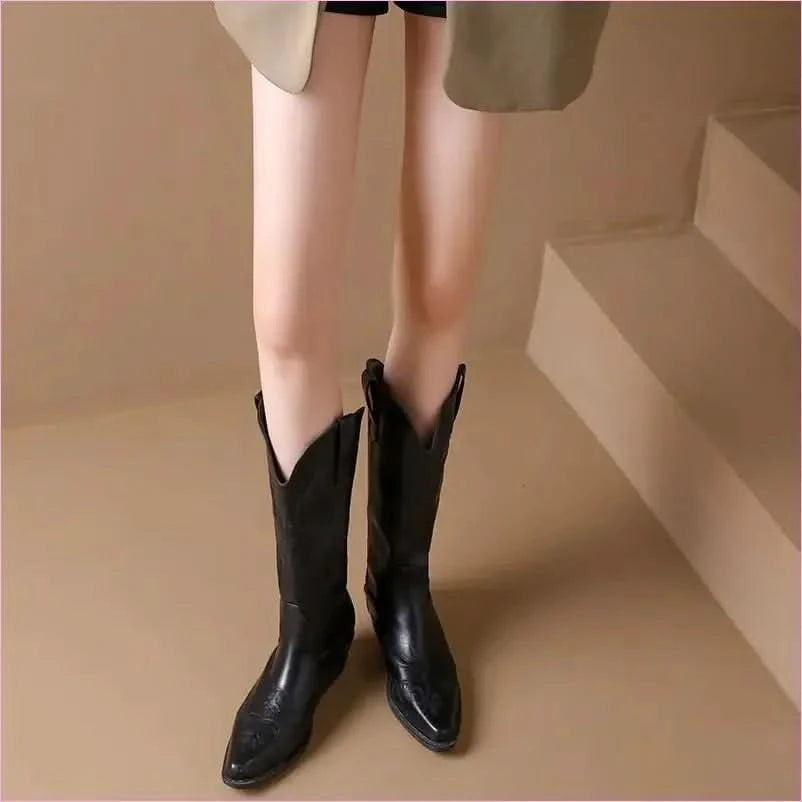 Fashion Embroidered Ladies Western Cowgirl Boots - Pleasures and Sins