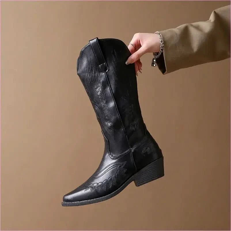 Fashion Embroidered Ladies Western Cowgirl Boots - Pleasures and Sins
