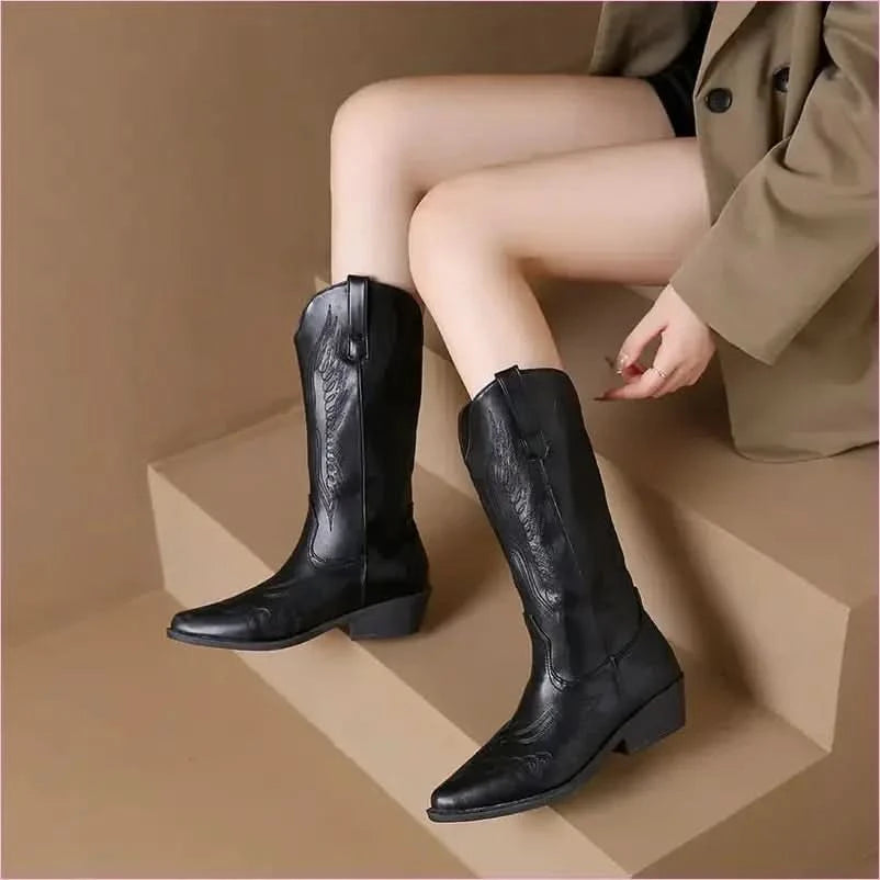 Fashion Embroidered Ladies Western Cowgirl Boots - Pleasures and Sins