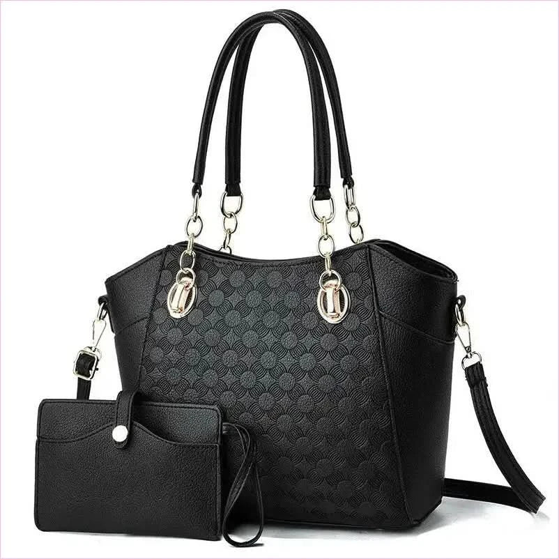 Faux Leather Large Capacity Tote with Chain Shoulder Strap - Pleasures and Sins