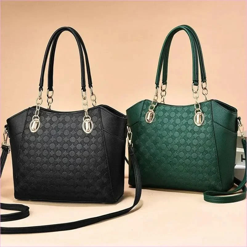 Faux Leather Large Capacity Tote with Chain Shoulder Strap - Pleasures and Sins
