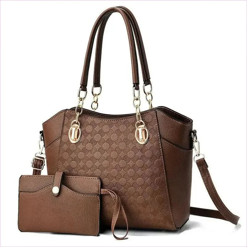 Faux Leather Large Capacity Tote with Chain Shoulder Strap - Pleasures and Sins