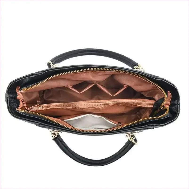 Faux Leather Large Capacity Tote with Chain Shoulder Strap - Pleasures and Sins