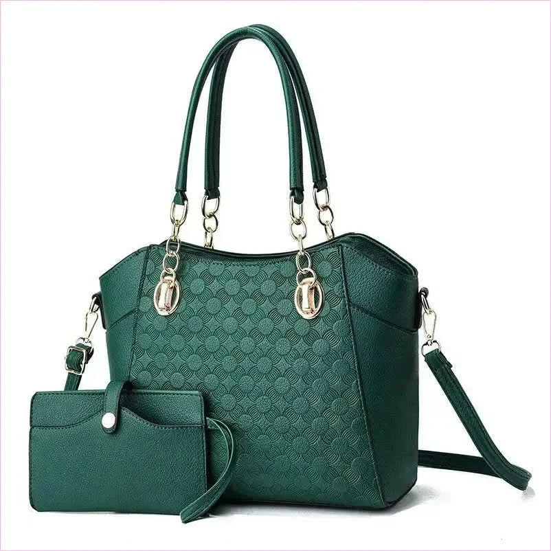 Faux Leather Large Capacity Tote with Chain Shoulder Strap - Pleasures and Sins