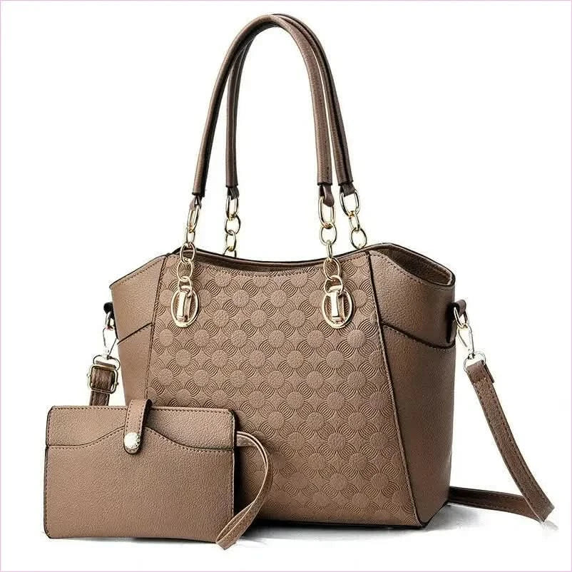 Faux Leather Large Capacity Tote with Chain Shoulder Strap - Pleasures and Sins