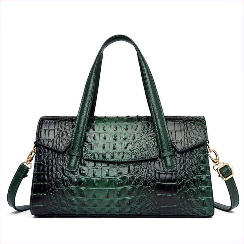 Faux Leather Messenger Bag with Crocodile Pattern for Stylish Daily - Pleasures and Sins