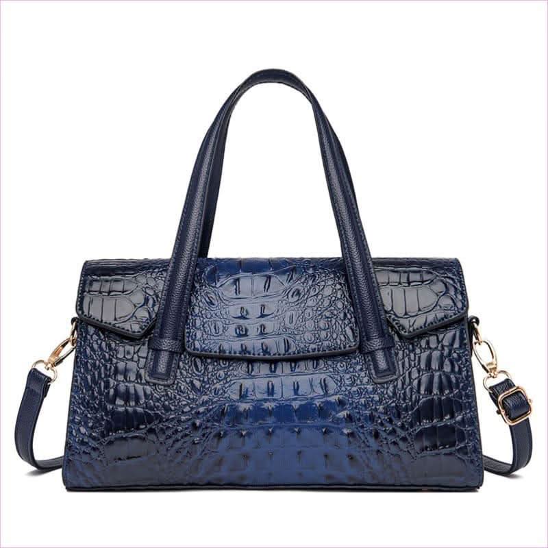 Faux Leather Messenger Bag with Crocodile Pattern for Stylish Daily - Pleasures and Sins