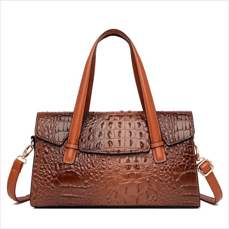 Faux Leather Messenger Bag with Crocodile Pattern for Stylish Daily - Pleasures and Sins