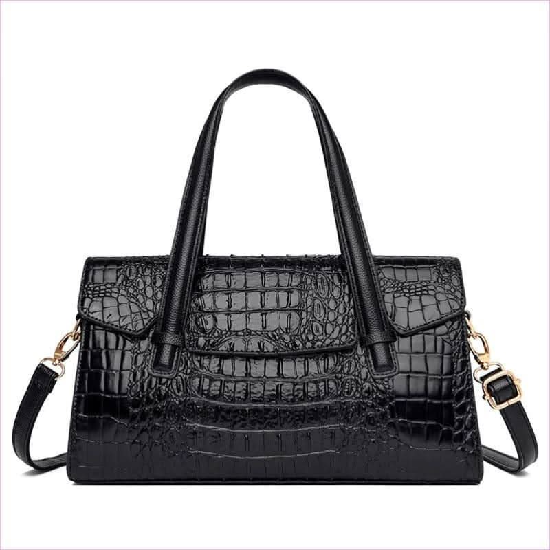 Faux Leather Messenger Bag with Crocodile Pattern for Stylish Daily - Pleasures and Sins