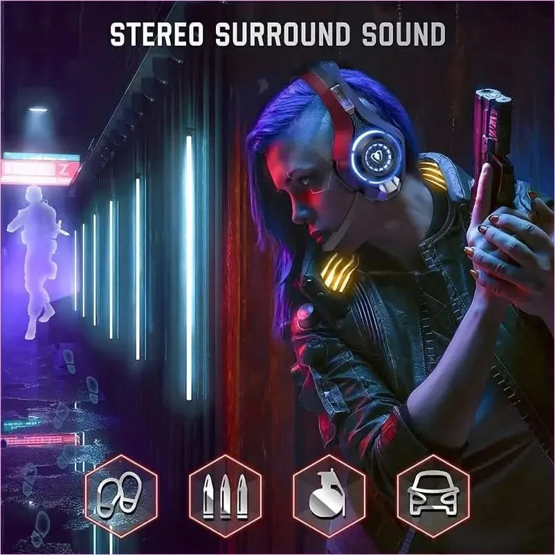 Futuristic Rgb Earphones with Noise-cancelling Mic for Gaming - Pleasures and Sins