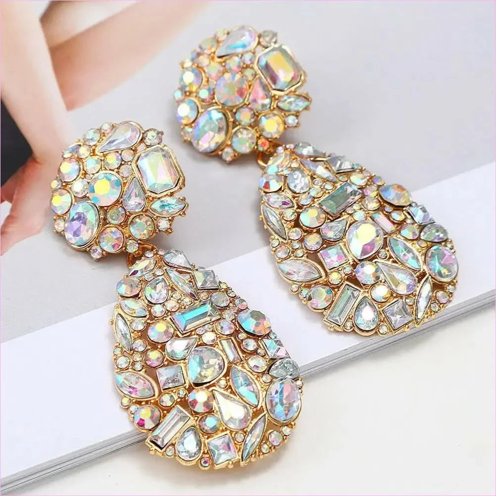 Gemstone and Pearl Crystal Pendant Drop Earrings in Multi Styles - Pleasures and Sins