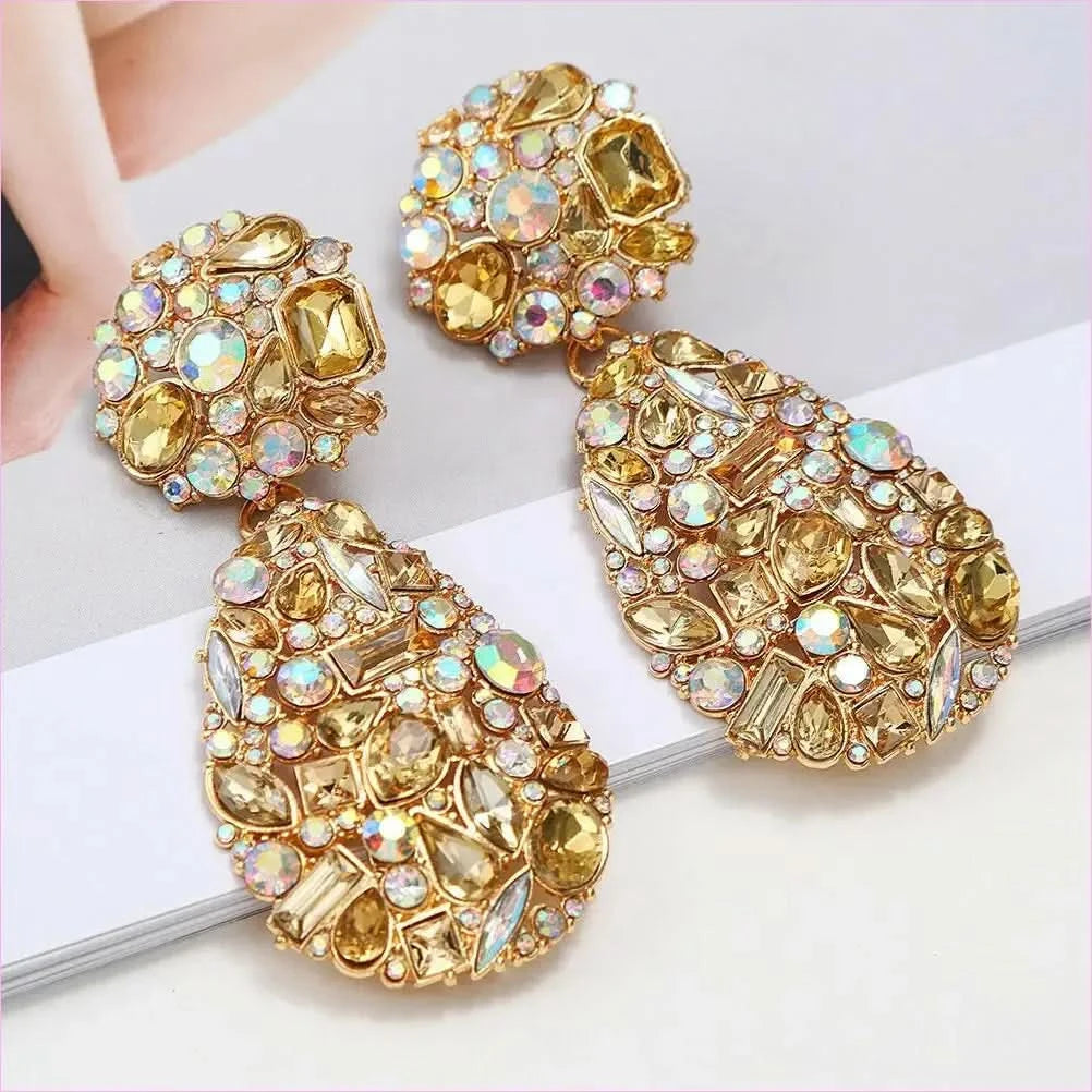 Gemstone and Pearl Crystal Pendant Drop Earrings in Multi Styles - Pleasures and Sins