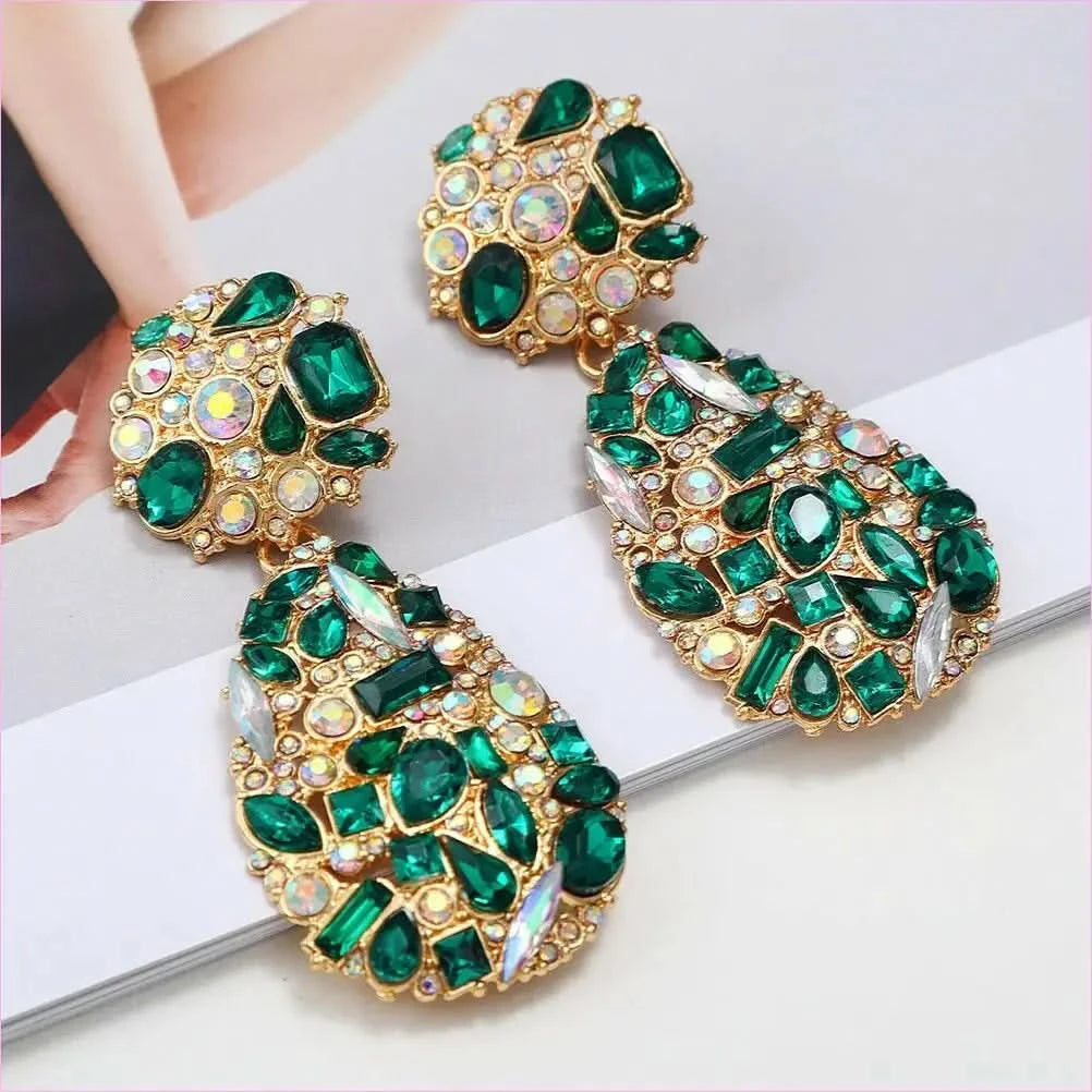 Gemstone and Pearl Crystal Pendant Drop Earrings in Multi Styles - Pleasures and Sins