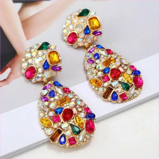 Gemstone and Pearl Crystal Pendant Drop Earrings in Multi Styles - Pleasures and Sins