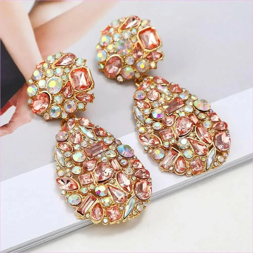 Gemstone and Pearl Crystal Pendant Drop Earrings in Multi Styles - Pleasures and Sins