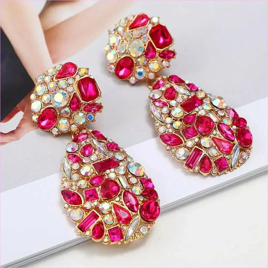 Gemstone and Pearl Crystal Pendant Drop Earrings in Multi Styles - Pleasures and Sins