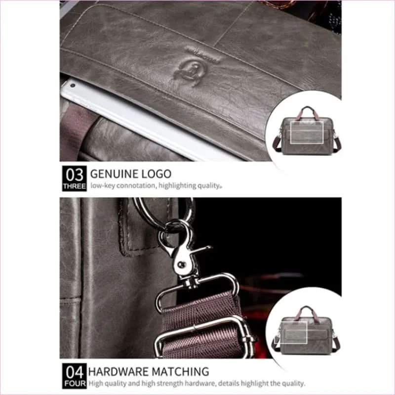 Genuine Leather Briefcase for Modern Professionals with Ample Space - Pleasures and Sins