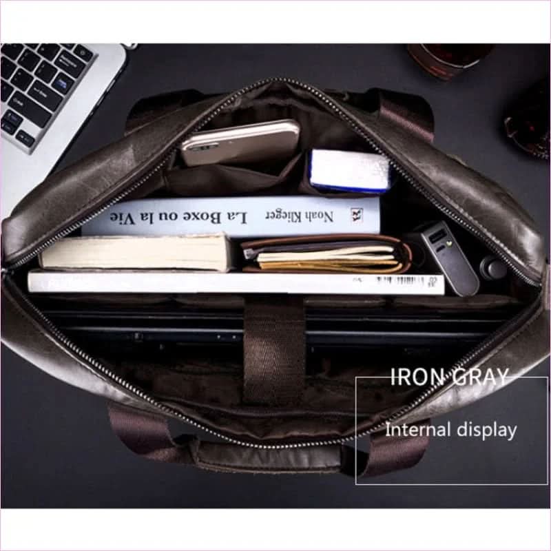 Genuine Leather Briefcase for Modern Professionals with Ample Space - Pleasures and Sins