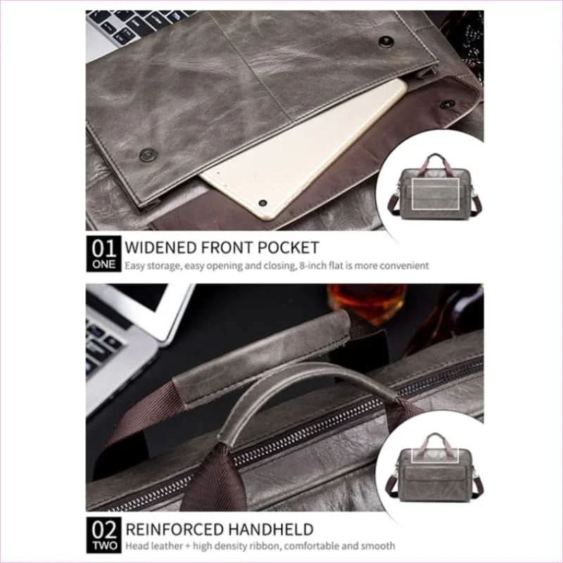 Genuine Leather Briefcase for Modern Professionals with Ample Space - Pleasures and Sins