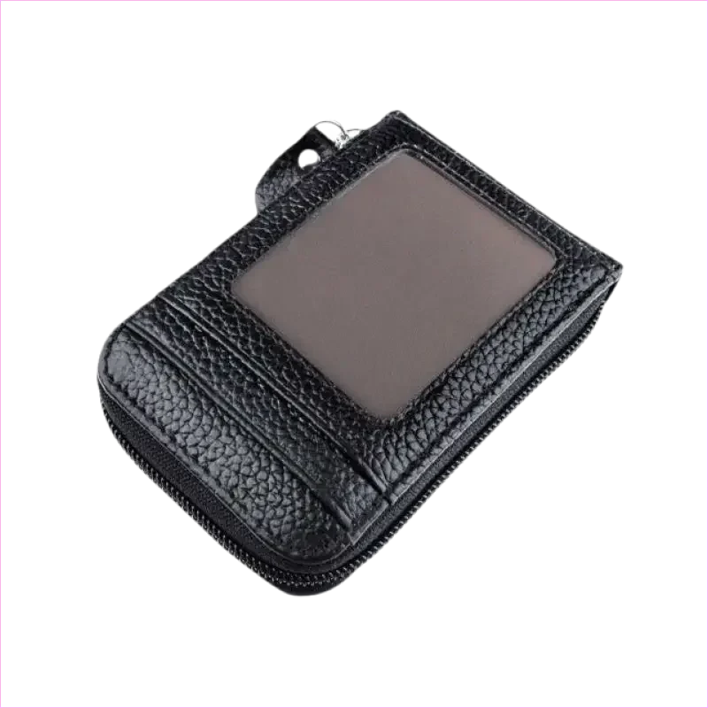 Genuine Leather Multi Card Holder with Rfid Blocking Zip Closure - Pleasures and Sins