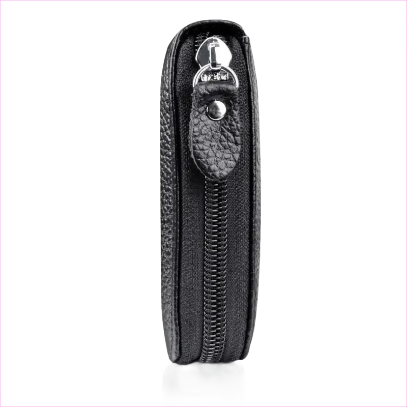 Genuine Leather Multi Card Holder with Rfid Blocking Zip Closure - Pleasures and Sins