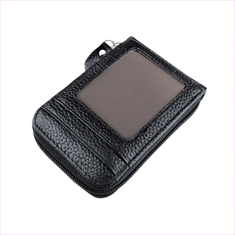 Genuine Leather Multi Card Holder with Rfid Blocking Zip Closure - Pleasures and Sins