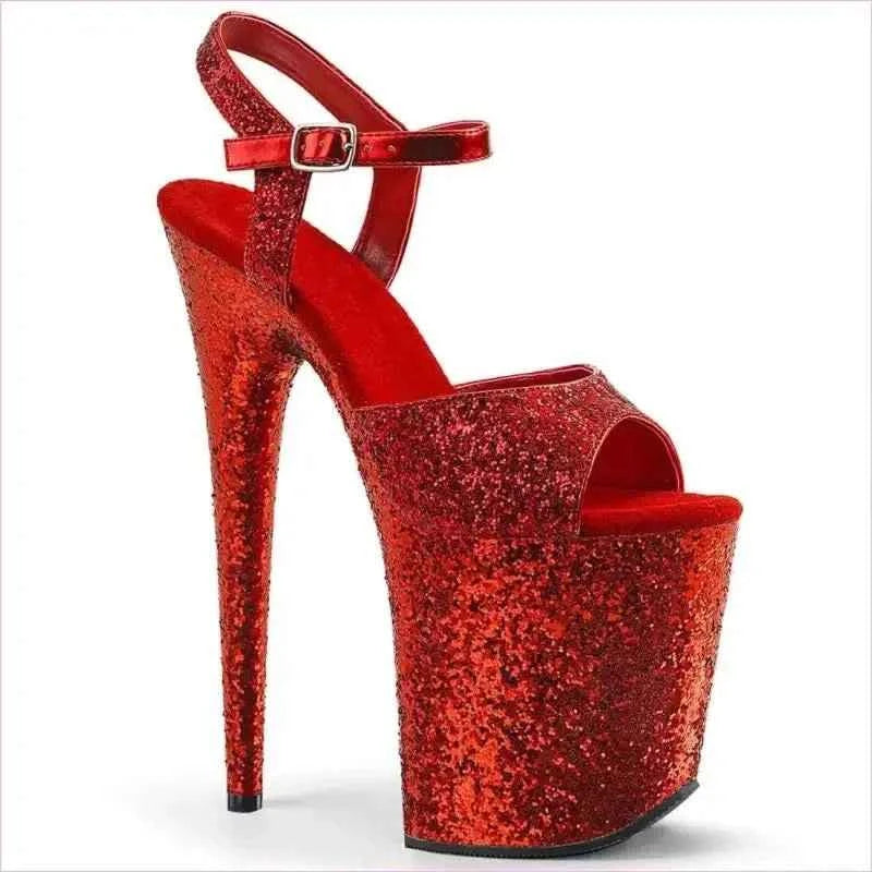 Glitter Platform Stiletto High Heel Drag Shoes in Black - Pleasures and Sins