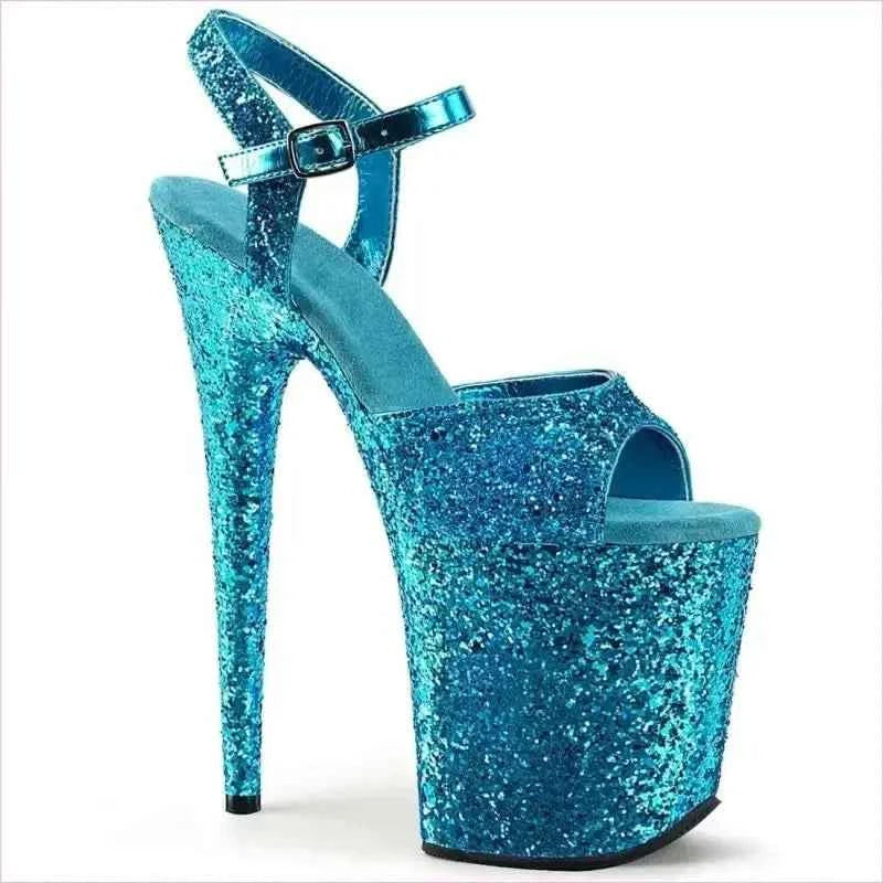 Glitter Platform Stiletto High Heel Drag Shoes in Black - Pleasures and Sins