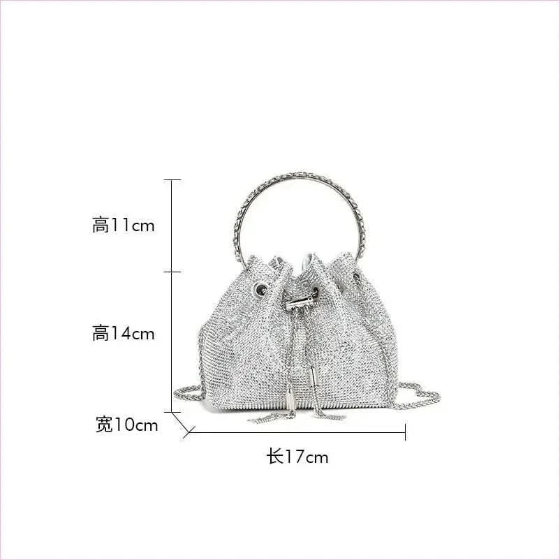Glittery Rhinestone Women’s Evening Crossbody Bag with Chain Strap - Pleasures and Sins