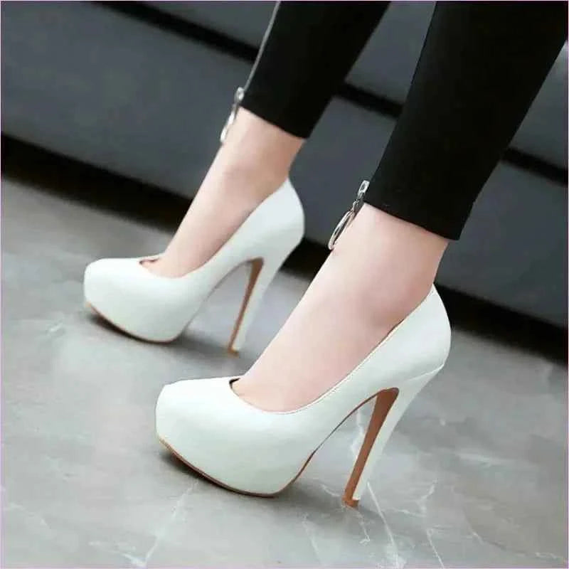 Glossy Black Super High Heel Court Shoes in Plus Sizes - Pleasures and Sins