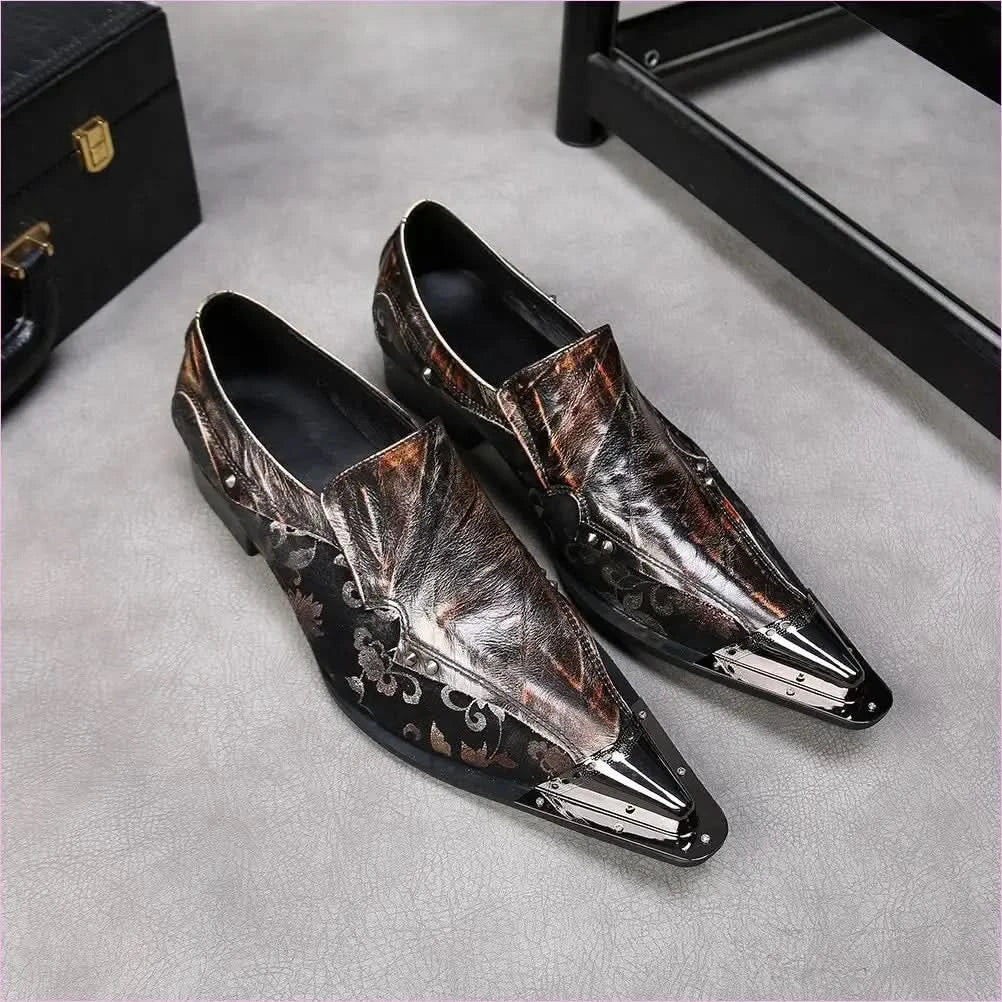 Glossy Mens Winkle Picker Slim Toe Formal Wedding Shoes - Pleasures and Sins