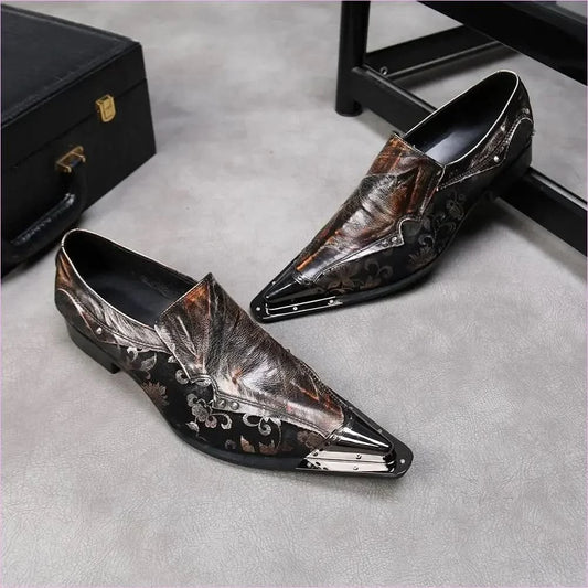 Glossy Mens Winkle Picker Slim Toe Formal Wedding Shoes - Pleasures and Sins