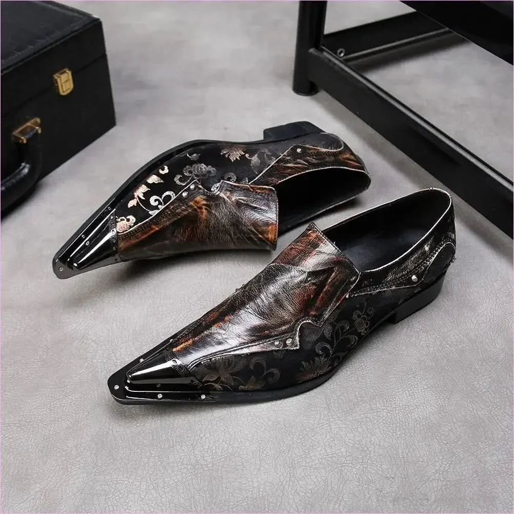 Glossy Mens Winkle Picker Slim Toe Formal Wedding Shoes - Pleasures and Sins